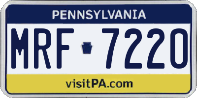 PA license plate MRF7220