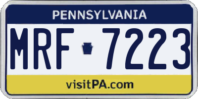 PA license plate MRF7223