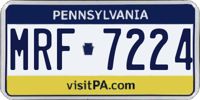 PA license plate MRF7224