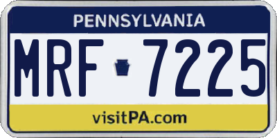 PA license plate MRF7225