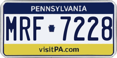 PA license plate MRF7228
