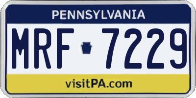 PA license plate MRF7229