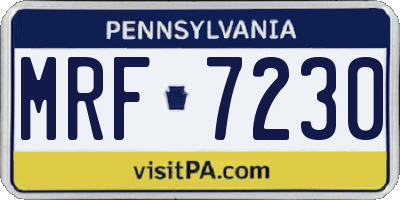 PA license plate MRF7230