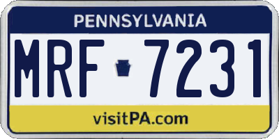 PA license plate MRF7231