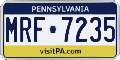 PA license plate MRF7235
