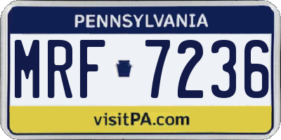 PA license plate MRF7236