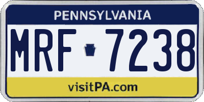 PA license plate MRF7238