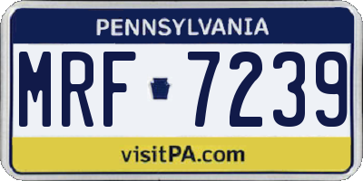 PA license plate MRF7239
