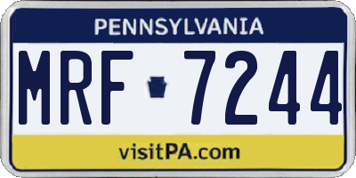 PA license plate MRF7244