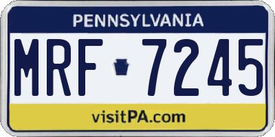 PA license plate MRF7245
