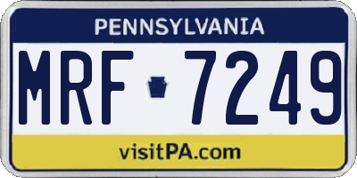 PA license plate MRF7249