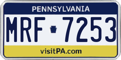 PA license plate MRF7253