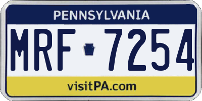 PA license plate MRF7254