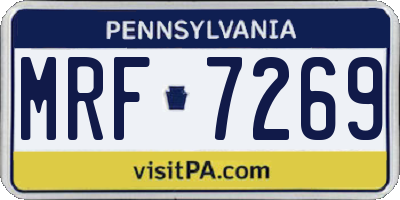 PA license plate MRF7269