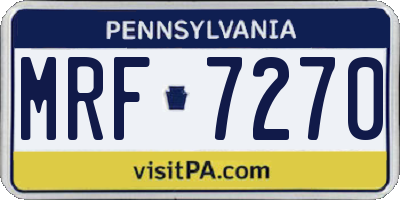 PA license plate MRF7270
