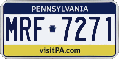 PA license plate MRF7271