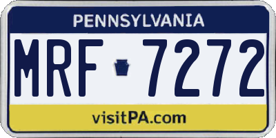 PA license plate MRF7272