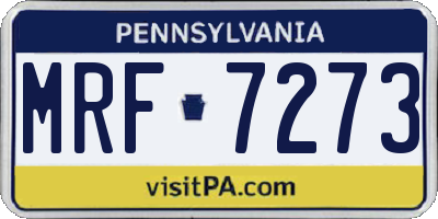 PA license plate MRF7273