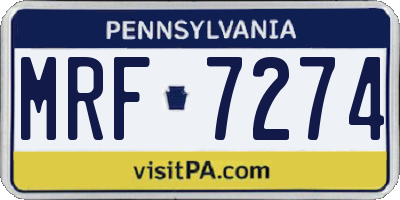 PA license plate MRF7274