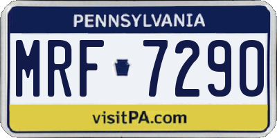 PA license plate MRF7290