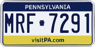 PA license plate MRF7291