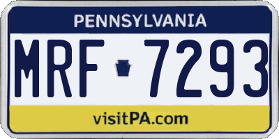 PA license plate MRF7293