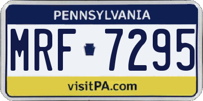 PA license plate MRF7295