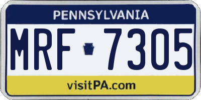 PA license plate MRF7305