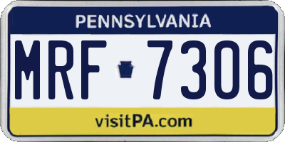 PA license plate MRF7306