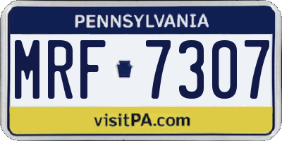 PA license plate MRF7307