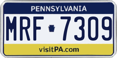 PA license plate MRF7309
