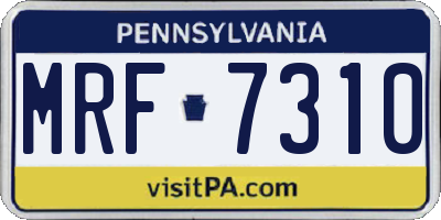 PA license plate MRF7310