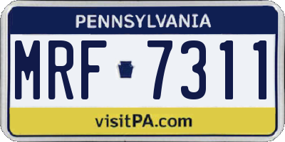 PA license plate MRF7311