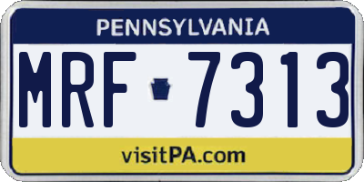 PA license plate MRF7313