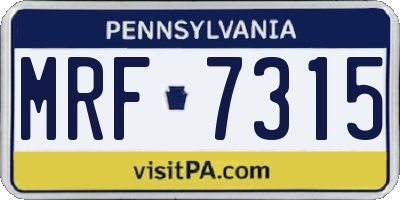 PA license plate MRF7315