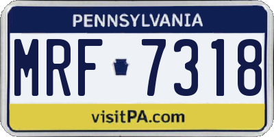 PA license plate MRF7318