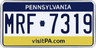PA license plate MRF7319