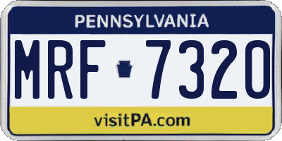 PA license plate MRF7320