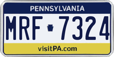 PA license plate MRF7324