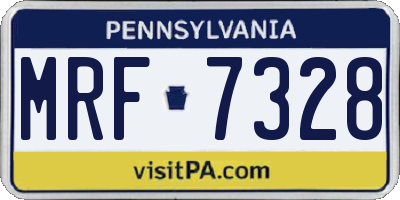 PA license plate MRF7328