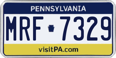 PA license plate MRF7329