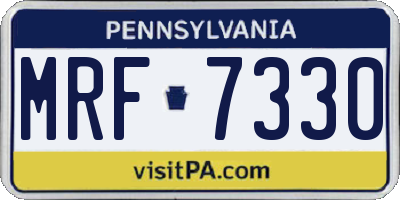 PA license plate MRF7330