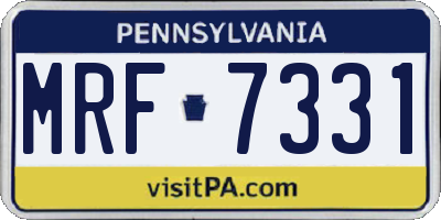 PA license plate MRF7331