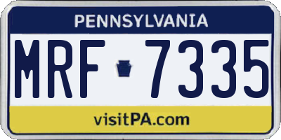 PA license plate MRF7335