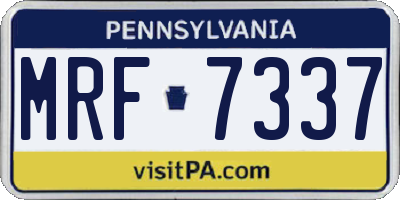 PA license plate MRF7337