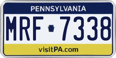 PA license plate MRF7338