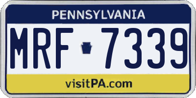 PA license plate MRF7339