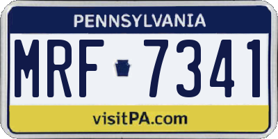 PA license plate MRF7341
