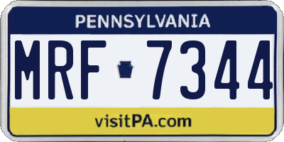 PA license plate MRF7344