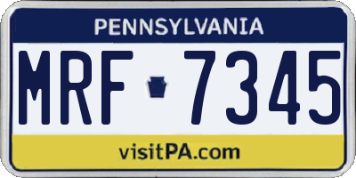 PA license plate MRF7345